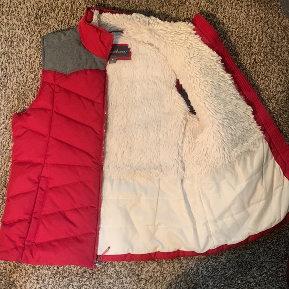 Eddie Bauer red highland EB650 down and Sherpa vest - Picture 4 of 5
